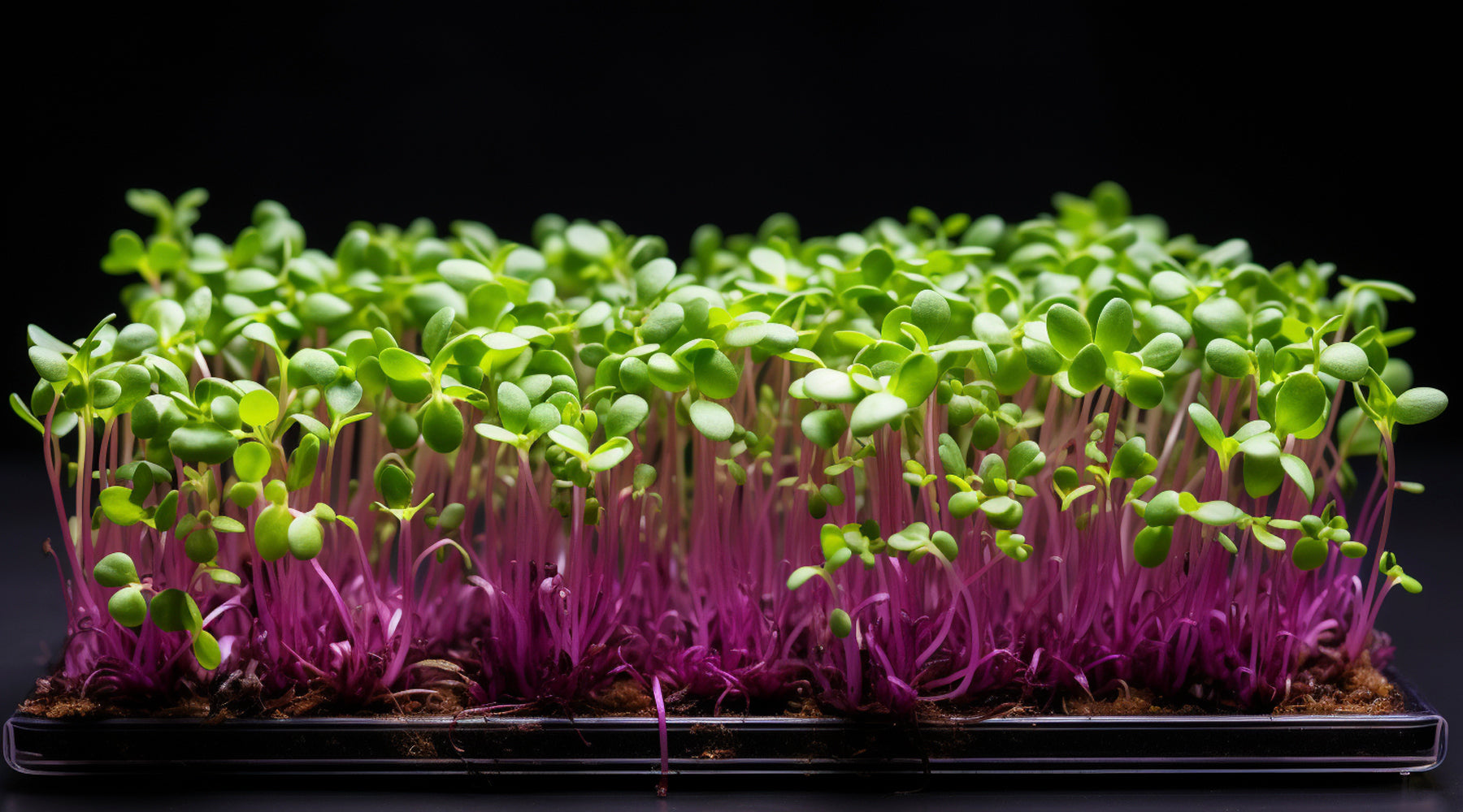 Microgreens grown hydroponically indoors for home delivery and restaurants.