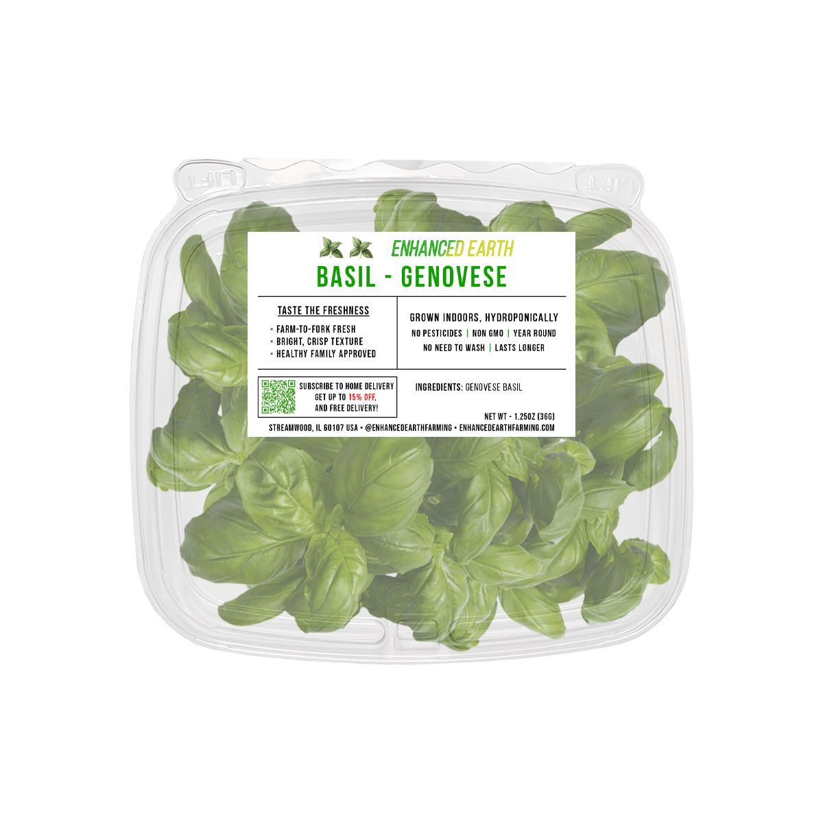 *NEW* Fresh Basil - 1.25oz - Enhanced Earth Farming